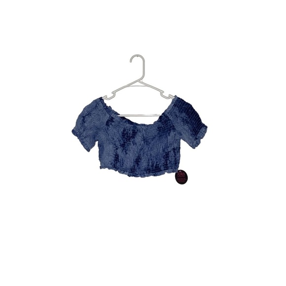 2/$30 Hot Miami Styles Blue Smocked Crop Top Skirt Tie Dye Two Piece Set Large - Picture 10 of 16
